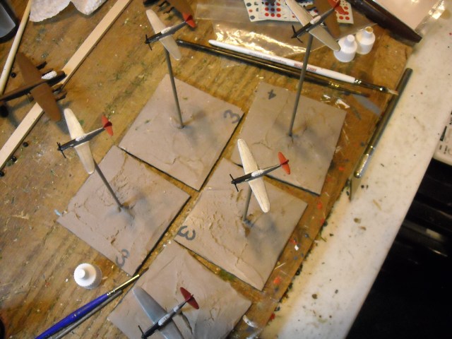 A look at the first group of five Tonys. They're natural metal with red tails. They'll also have white boxes for their red hinomorus on wings and fuselage