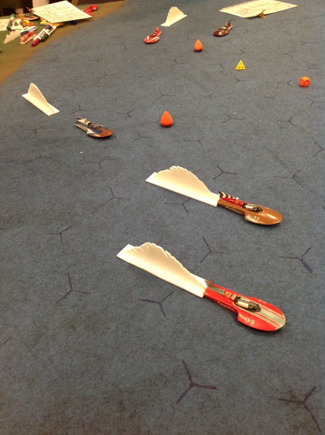 Chris's Tahoe Miss passes Jeff's Miss Wahoo, while John's Miss Bardahl follows closely. 