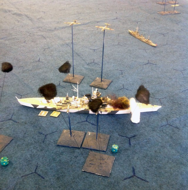 Barracudas fly through flak before beginning their dives on Tirpitz