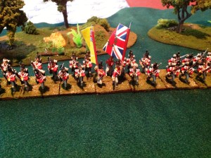 48 figures in 12 stands means a frontage of 18" . Double that when in extended order. 