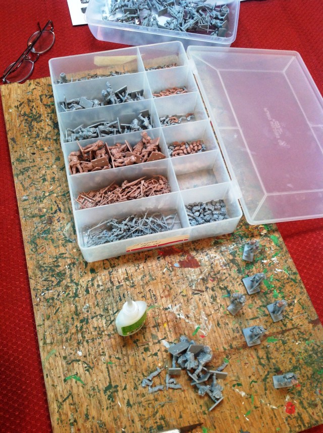 This is my effort at organizing my Victrix bits for assembly.  
