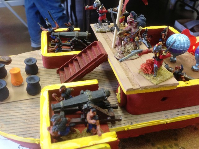 I really liked the touches on Hugh's Martian sky galley.  The firepots fore and the tether mines aft are quite nice. 