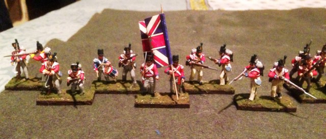 This small unit of converged light infantry is composed of Victrix figures.  They were much easier to work with on the smaller bases.  They actually look kinda nice. 