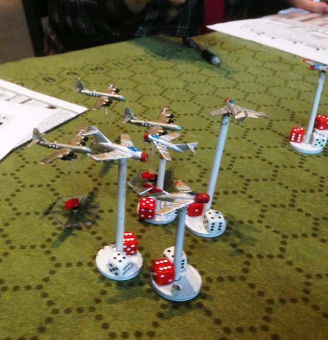 MiG 15's engulf American B-29's in Paul Grandstaff's Check Your Six Korea game. 