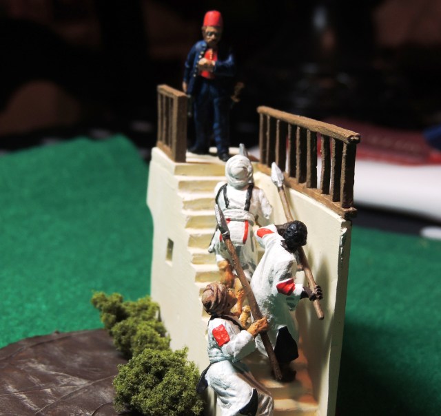 A second view of Gordon's Last Stand.  The positioning of the Mahdist warriors on the stairway can be tricky. 