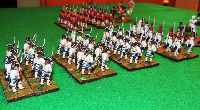 A photo of all four companies of the Louisiana Regiment .