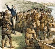 Aaron Burr exhorting frontiersmen to share his vision of an Empire in the West.  With him as Emperor of course