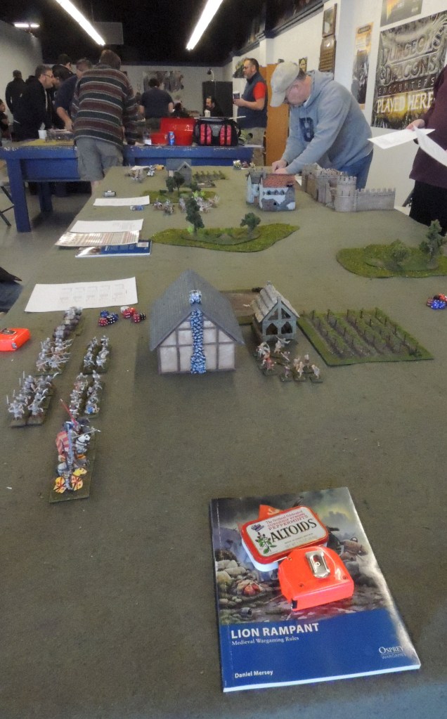 A quick shot down the 14' board at Game Matrix.  Enough going on to make it look good, without too much clutter. 