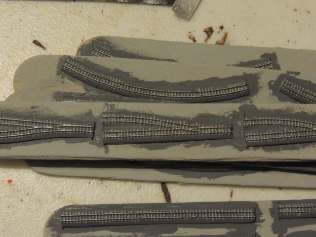 Railroad tracks by Brigade.  Without question the most tedious thing I've ever painted, period the end. 